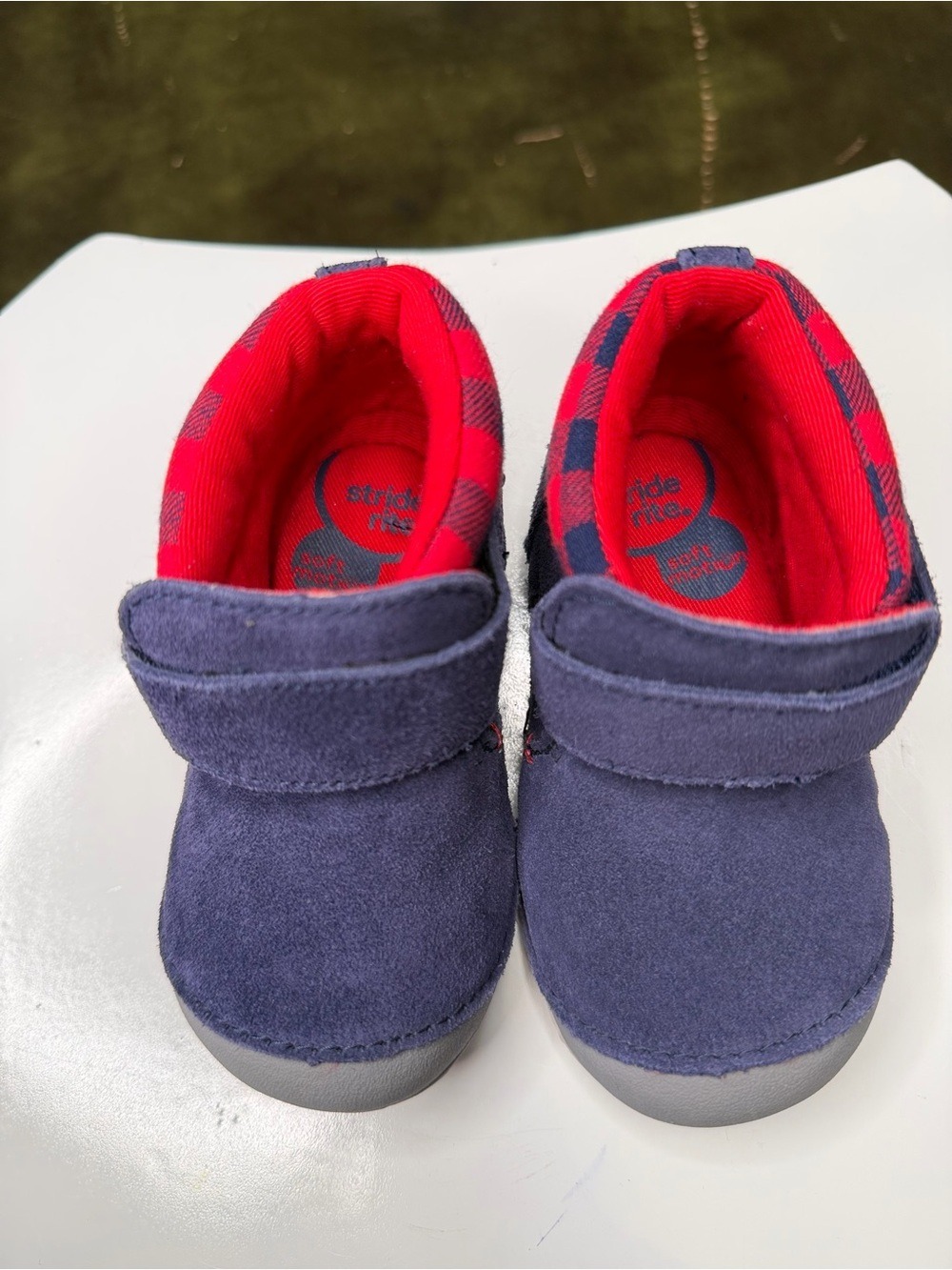 Stride Rite Boys Size 6 Wide Oakley Navy Leather Boots - Picture 4 of 9
